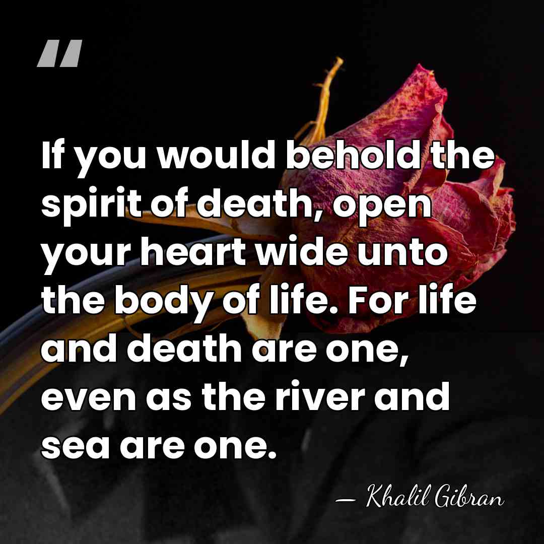 If you would behold the spirit of death, open your heart wide&hellip; - Khalil Gibran