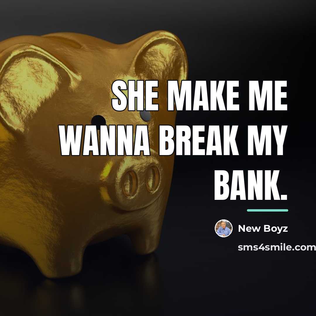 “She make me wanna break my bank.…” quote by New Boyz