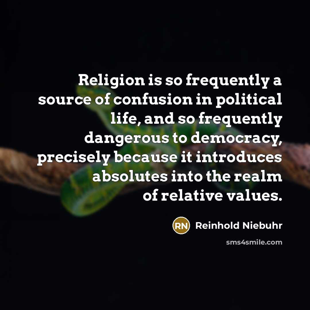 “Religion is so frequently a source of confusion in political…” quote by Reinhold Niebuhr