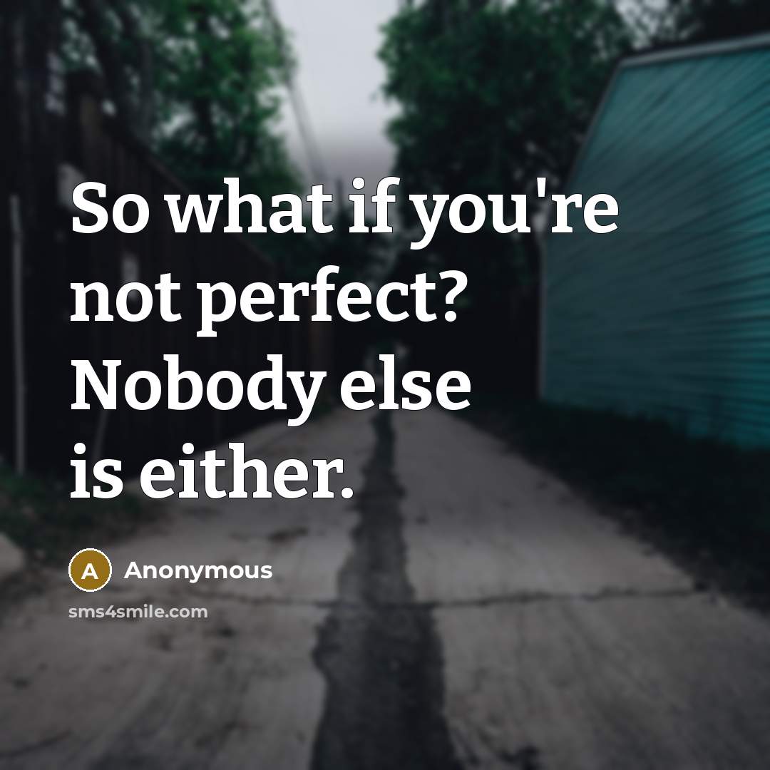 “So what if you're not perfect? Nobody else is either.…” quote by Anonymous