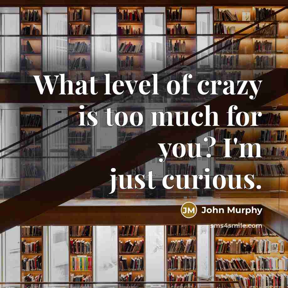 “What level of crazy is too much for you? I'm…” quote by John Murphy