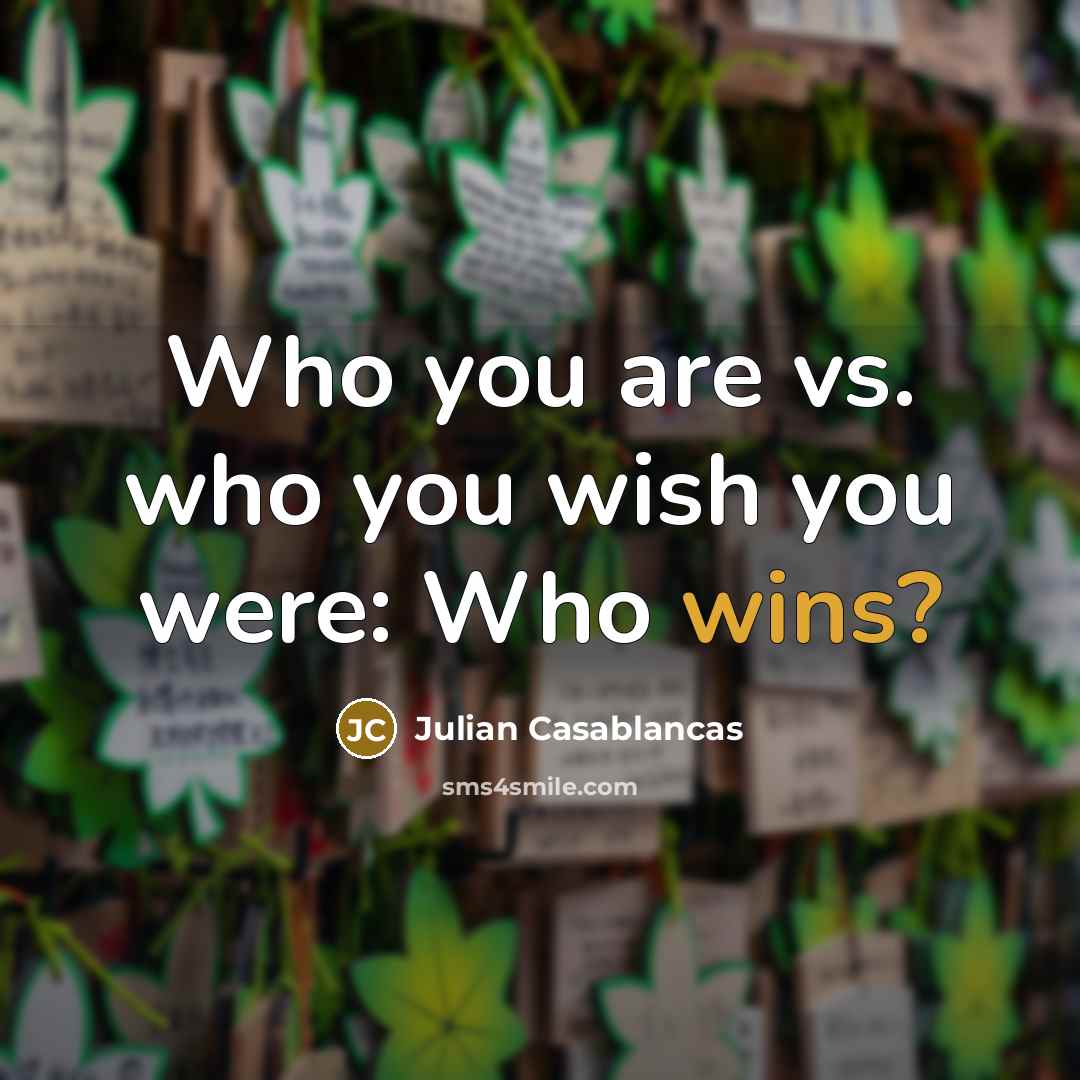 “Who you are vs. who you wish you were: Who wins?” quote by Julian Casablancas