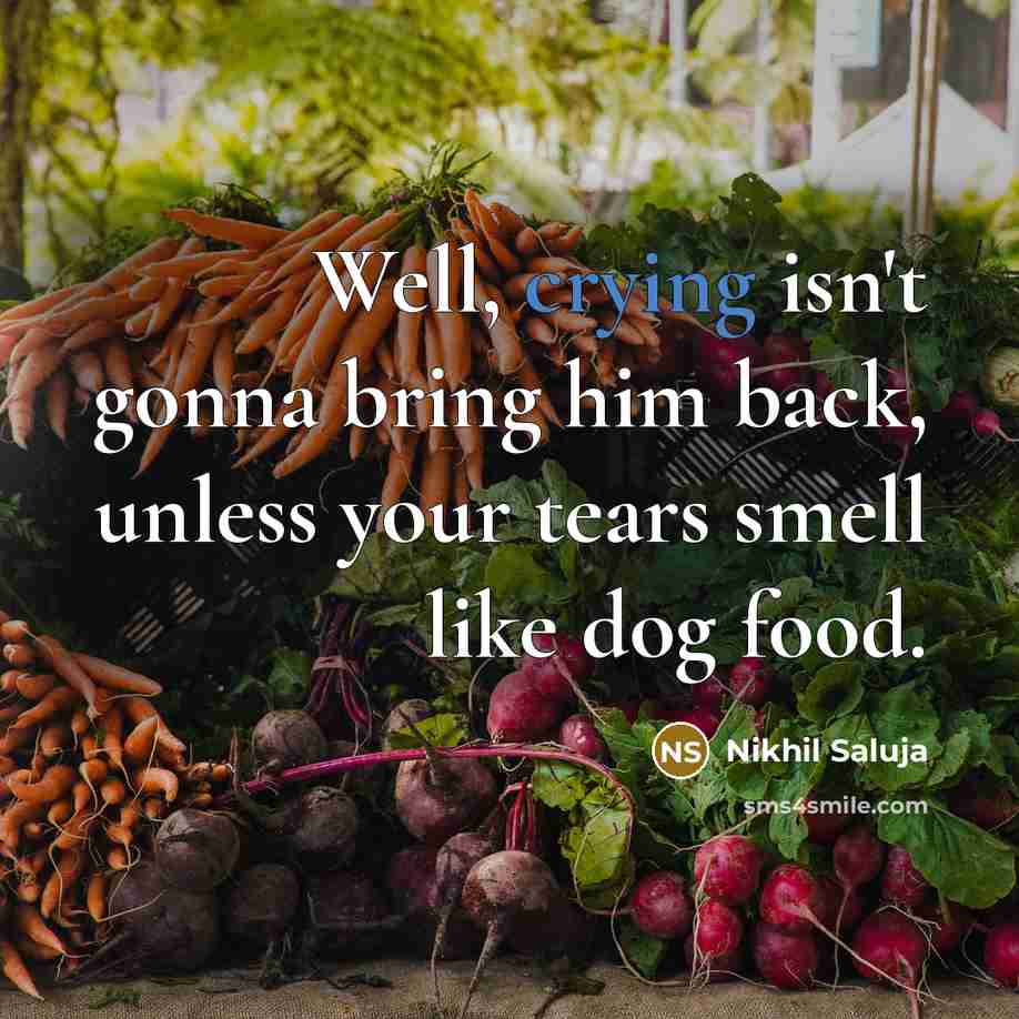“Well, crying isn't gonna bring him back, unless your tears…” quote by Nikhil Saluja
