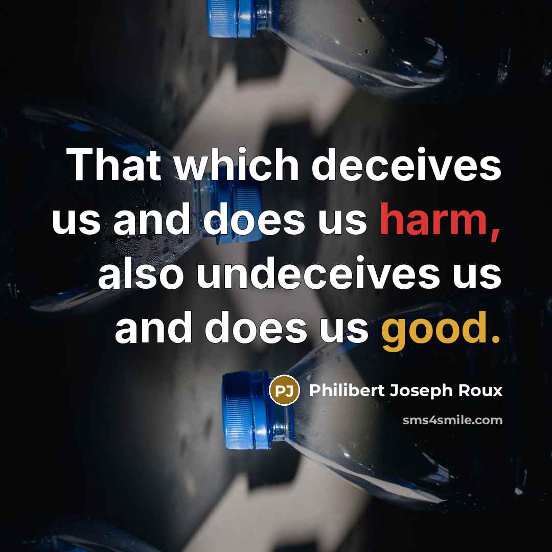 “That which deceives us and does us harm, also undeceives…” quote by Philibert Joseph Roux