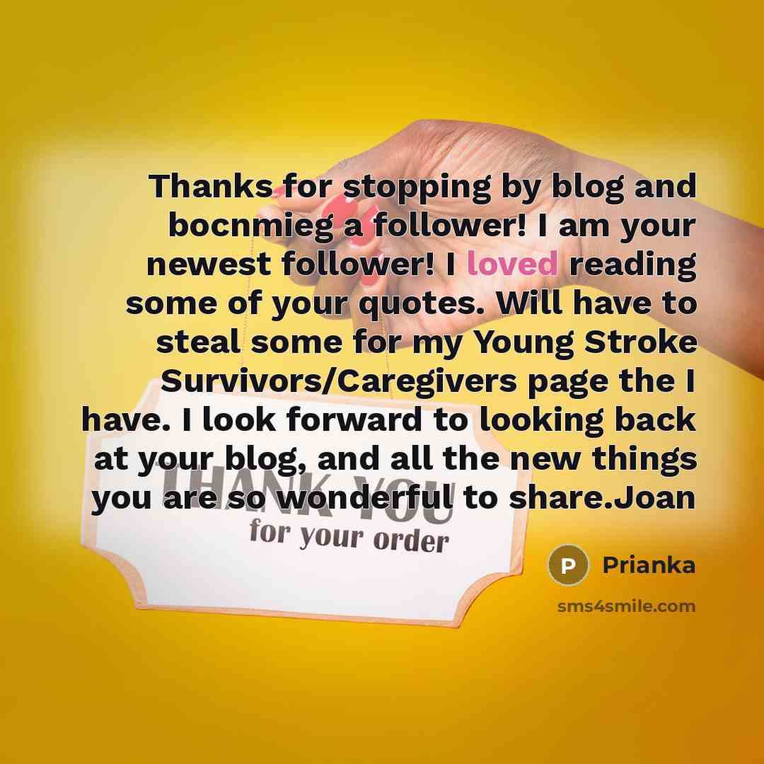 “Thanks for stopping by blog and bocnmieg a follower! I am your newest follower! I loved reading some of your quotes. Will have to steal some for my Young Stroke Survivors/Caregivers page the I have. I look forward to looking back at your blog, and all the new things you are so wonderful to…” quote by Prianka