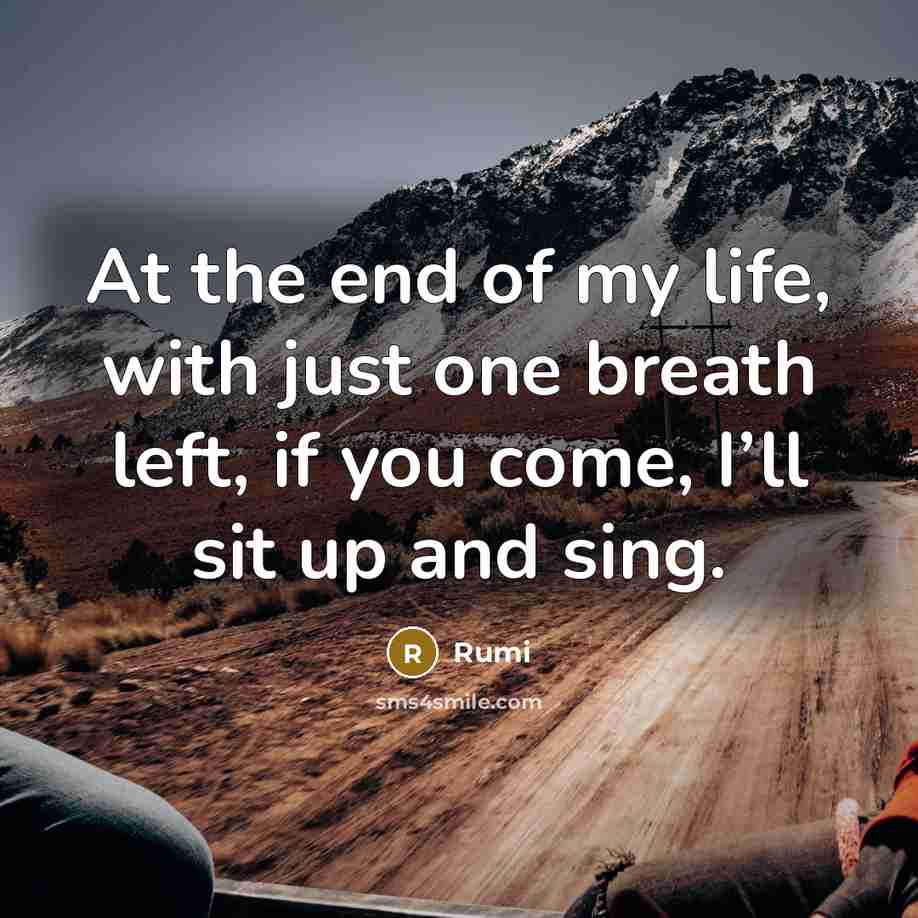 “At the end of my life, with just one breath…” quote by Rumi