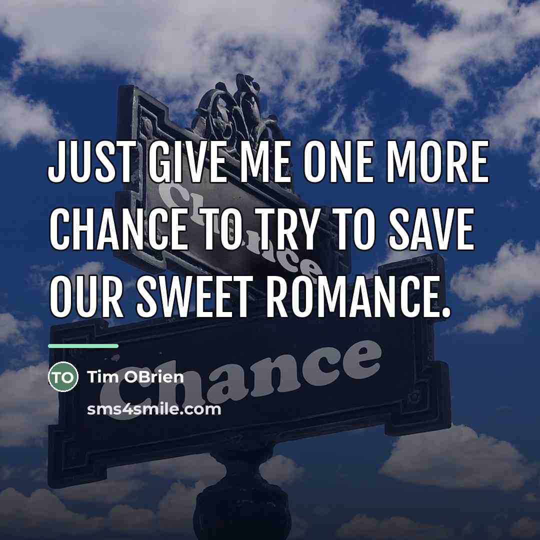 “Just give me one more chance to try to save…” quote by Anonymous