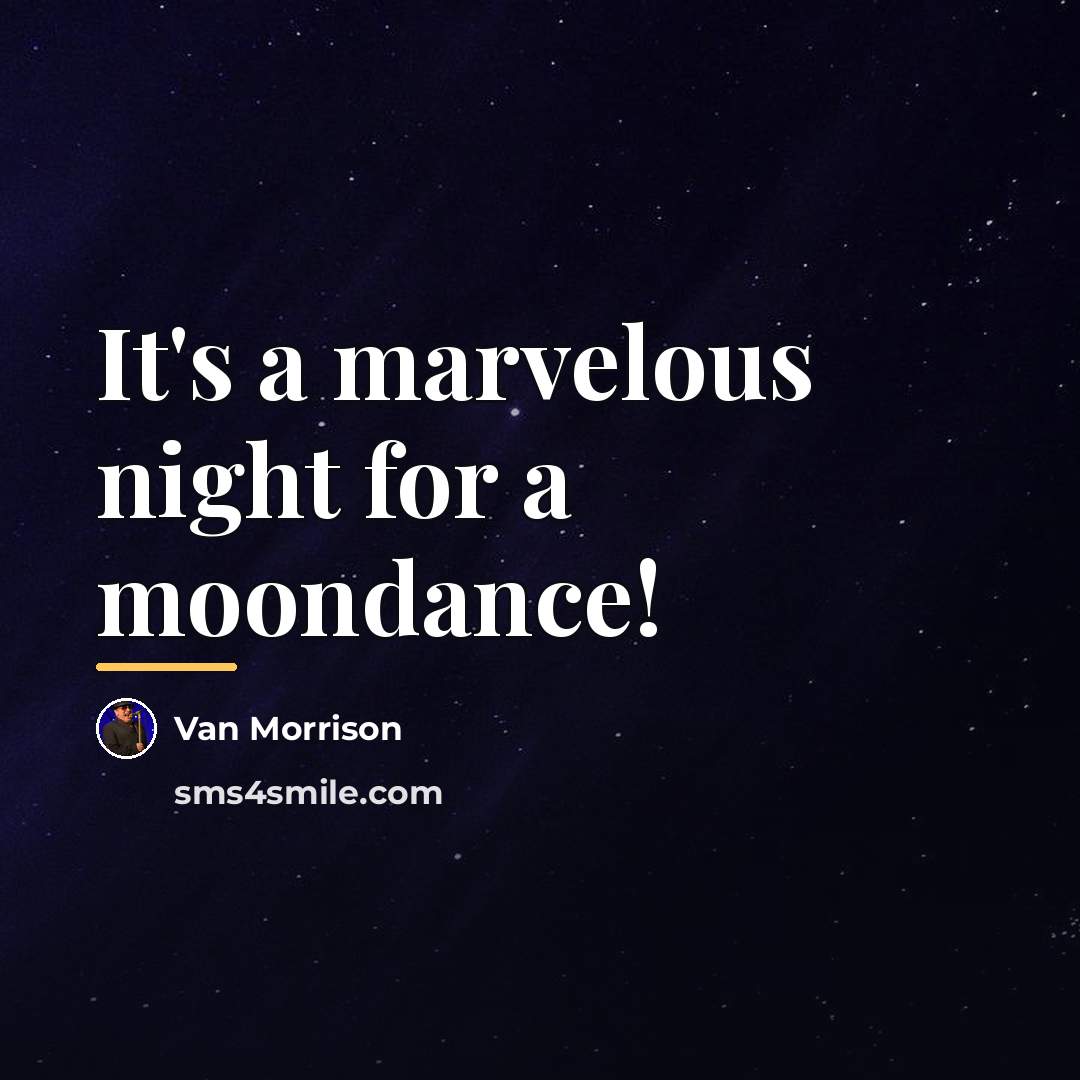 “It's a marvelous night for a moondance!…” quote by Van Morrison