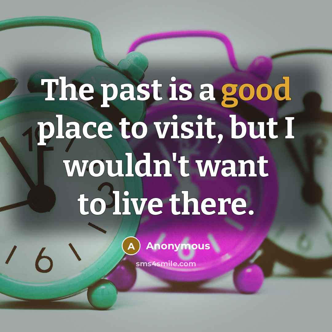 “The past is a good place to visit, but I…” quote by Anonymous