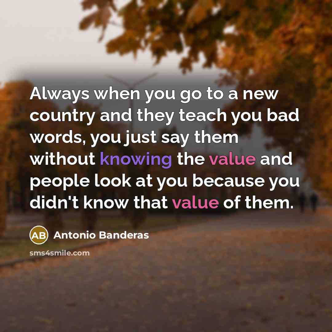 “Always when you go to a new country and they…” quote by Antonio Banderas