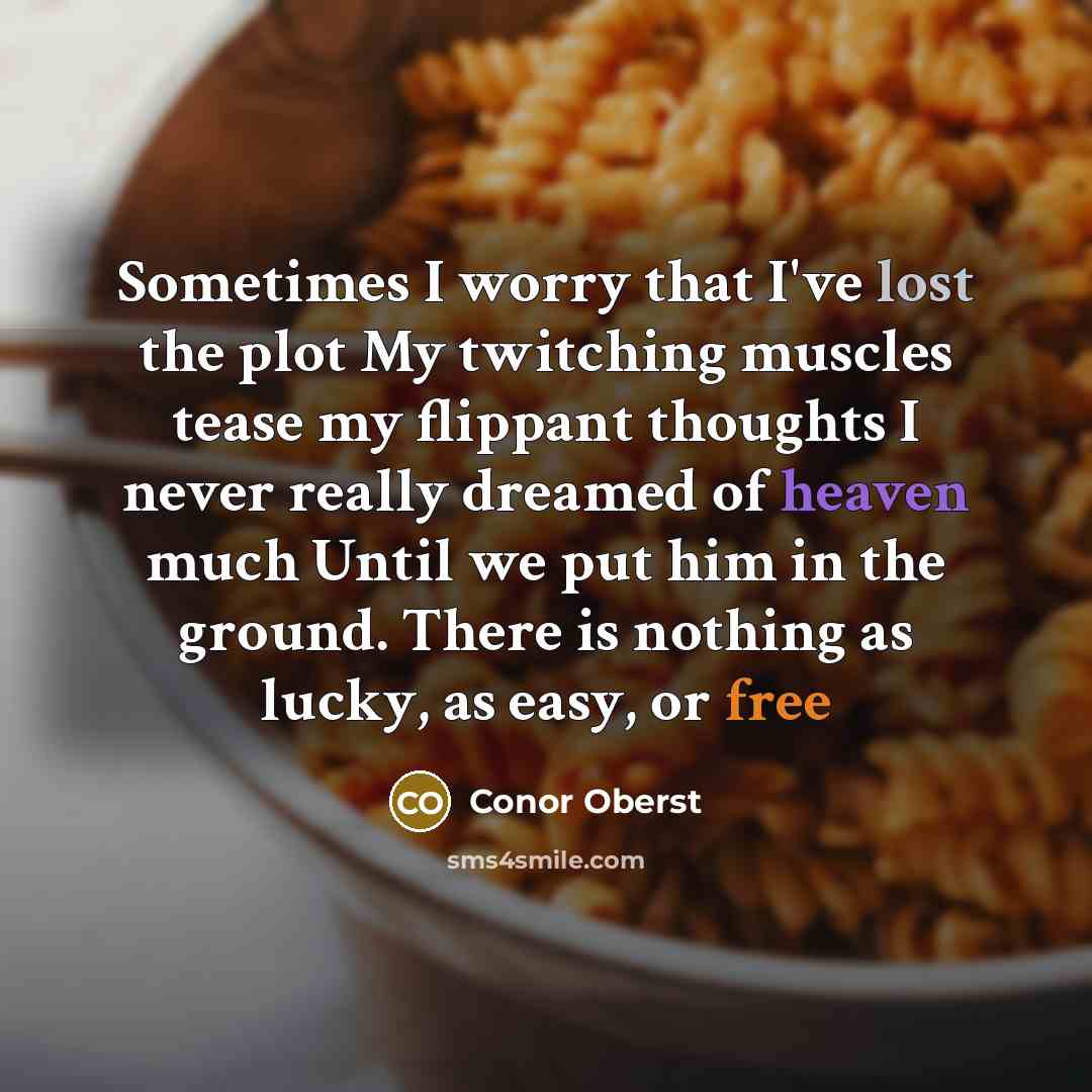 “Sometimes I worry that I've lost the plot My twitching…” quote by Conor Oberst