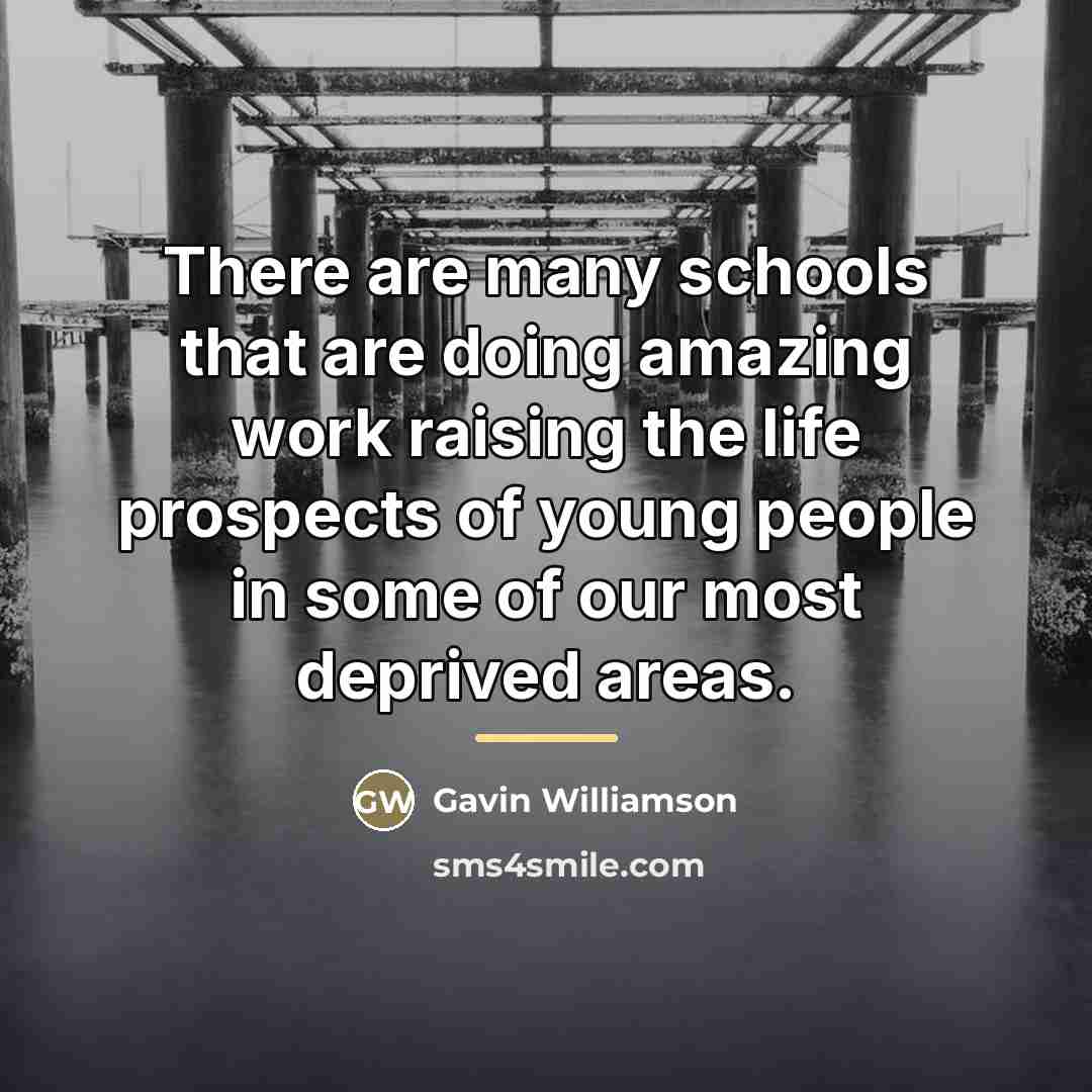 “There are many schools that are doing amazing work raising…” quote by Gavin Williamson