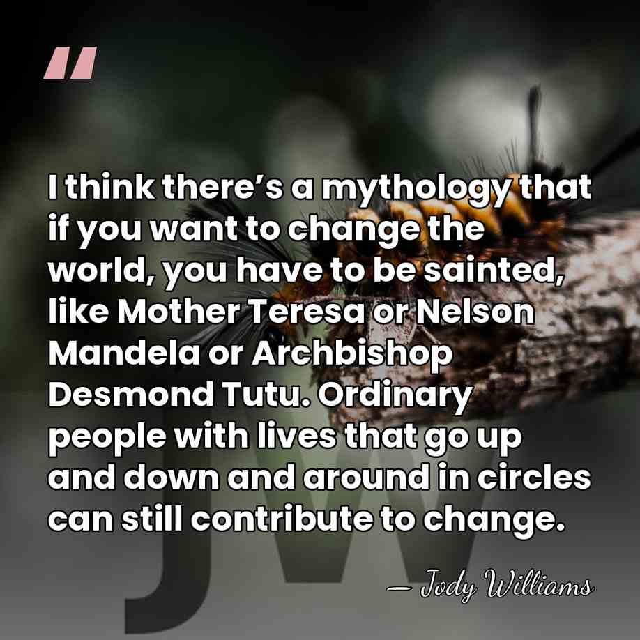 I think there’s a mythology that if you want to change the&hellip; - Jody Williams