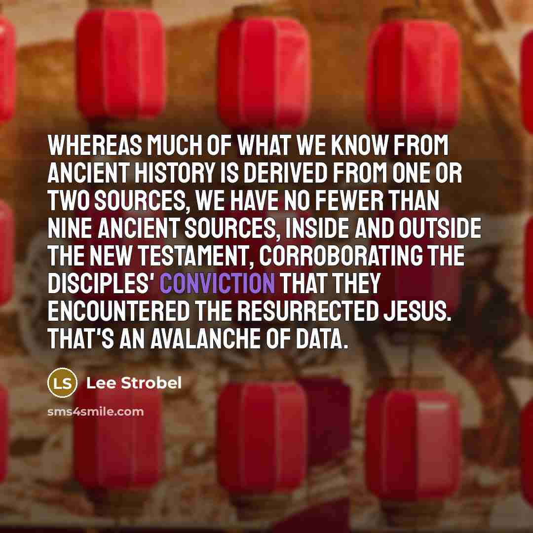 “Whereas much of what we know from ancient history is…” quote by Lee Strobel