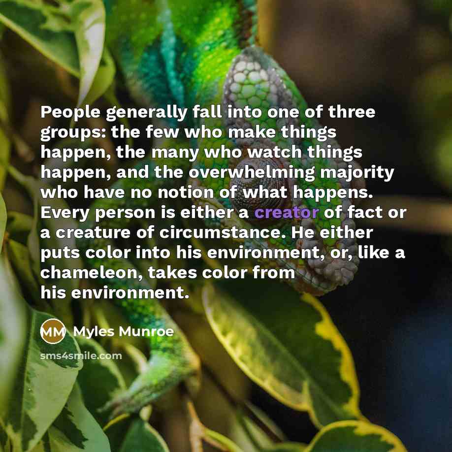 “People generally fall into one of three groups: the few…” quote by Myles Munroe
