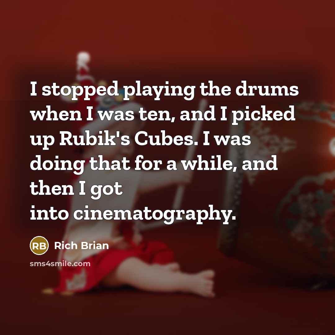 “I stopped playing the drums when I was ten, and…” quote by Rich Brian