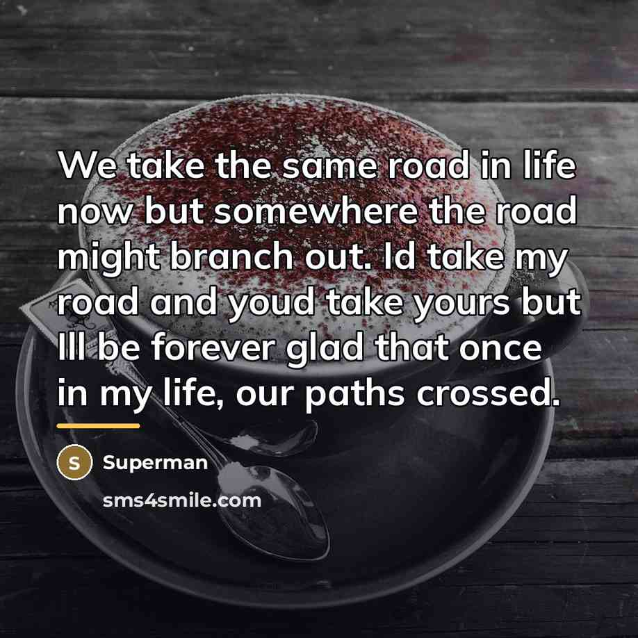 “We take the same road in life now but somewhere…” quote by Superman