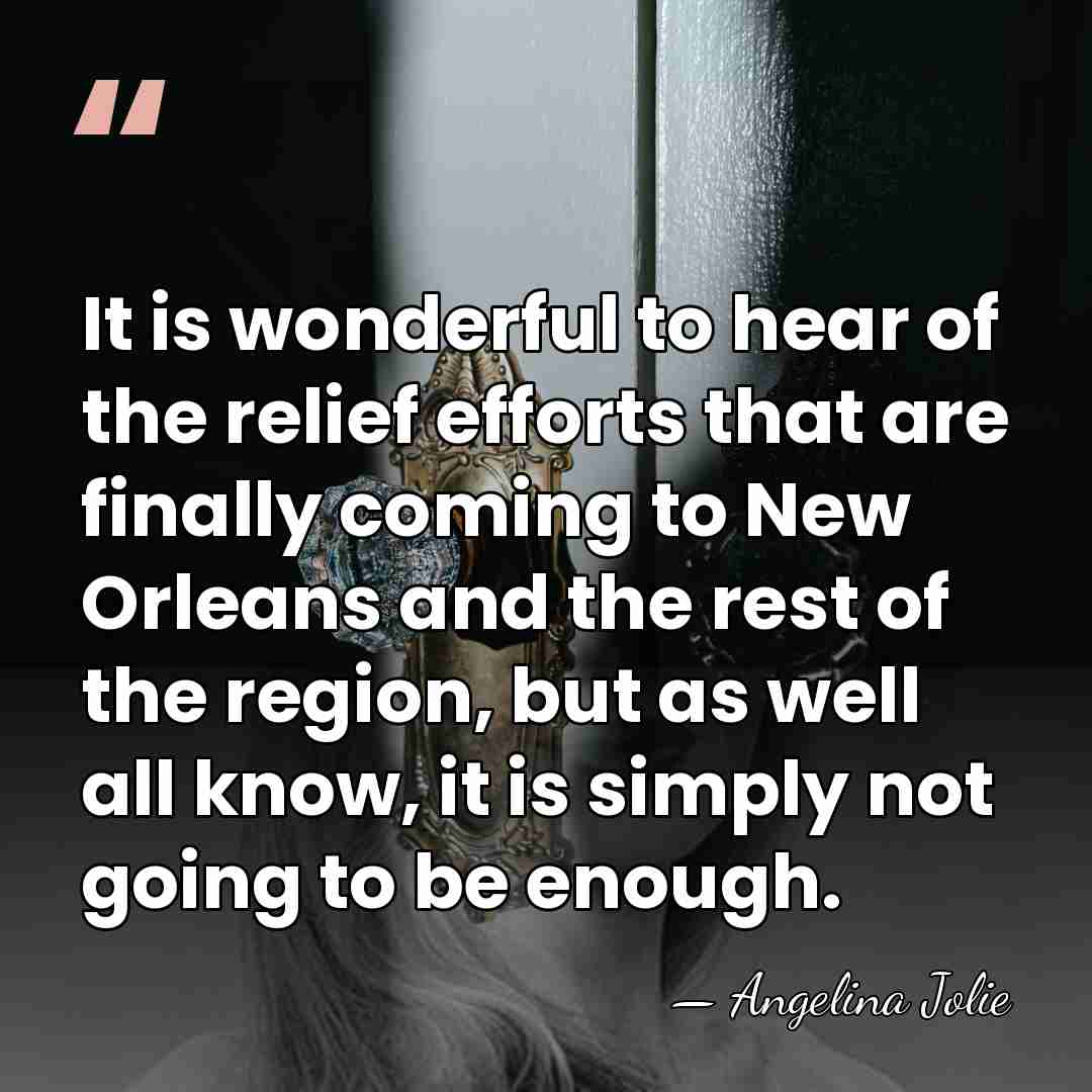 It is wonderful to hear of the relief efforts that are finally&hellip; - Angelina Jolie