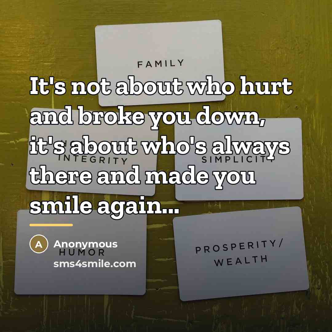 “It's not about who hurt and broke you down, it's…” quote by Anonymous