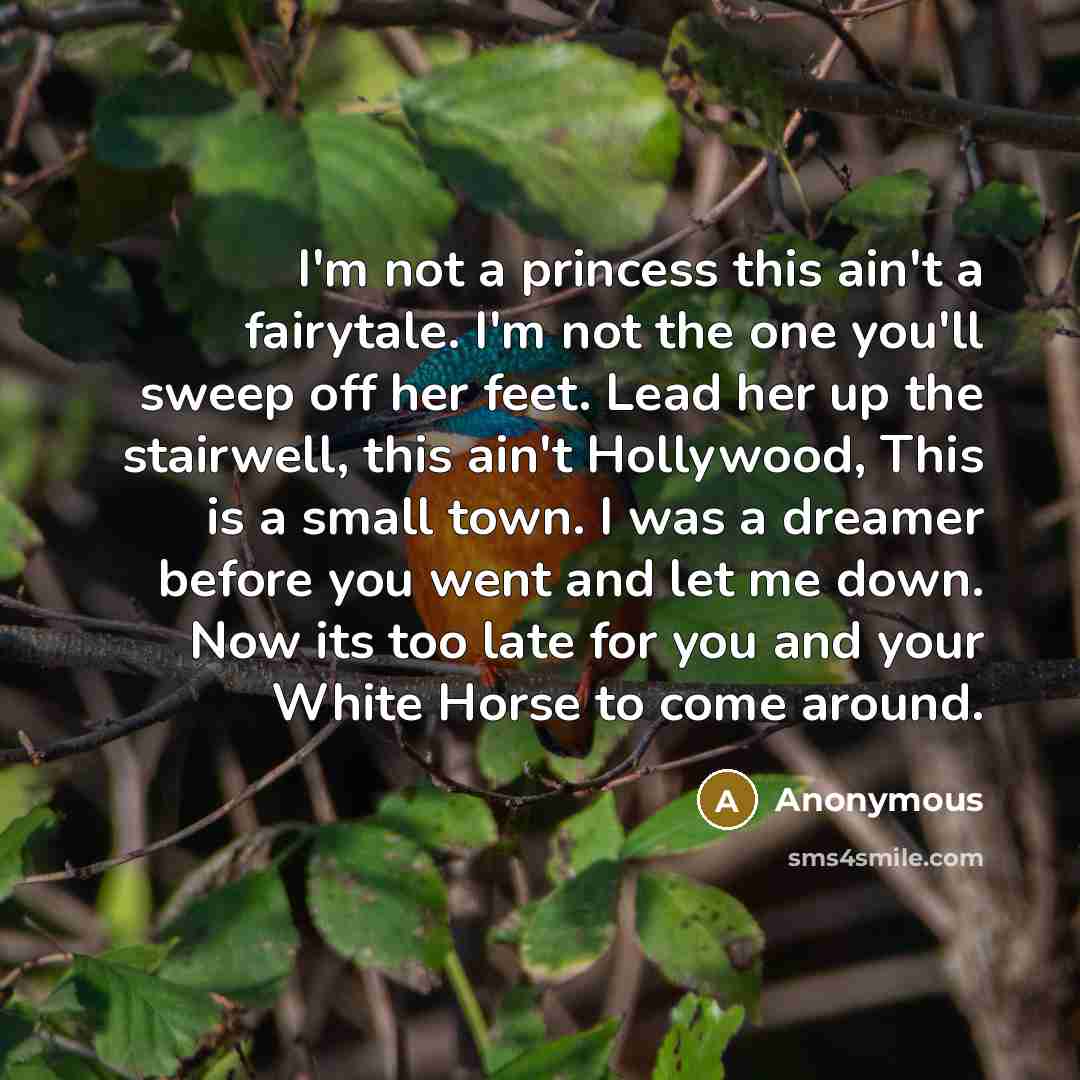 “I'm not a princess this ain't a fairytale. I'm not…” quote by Anonymous