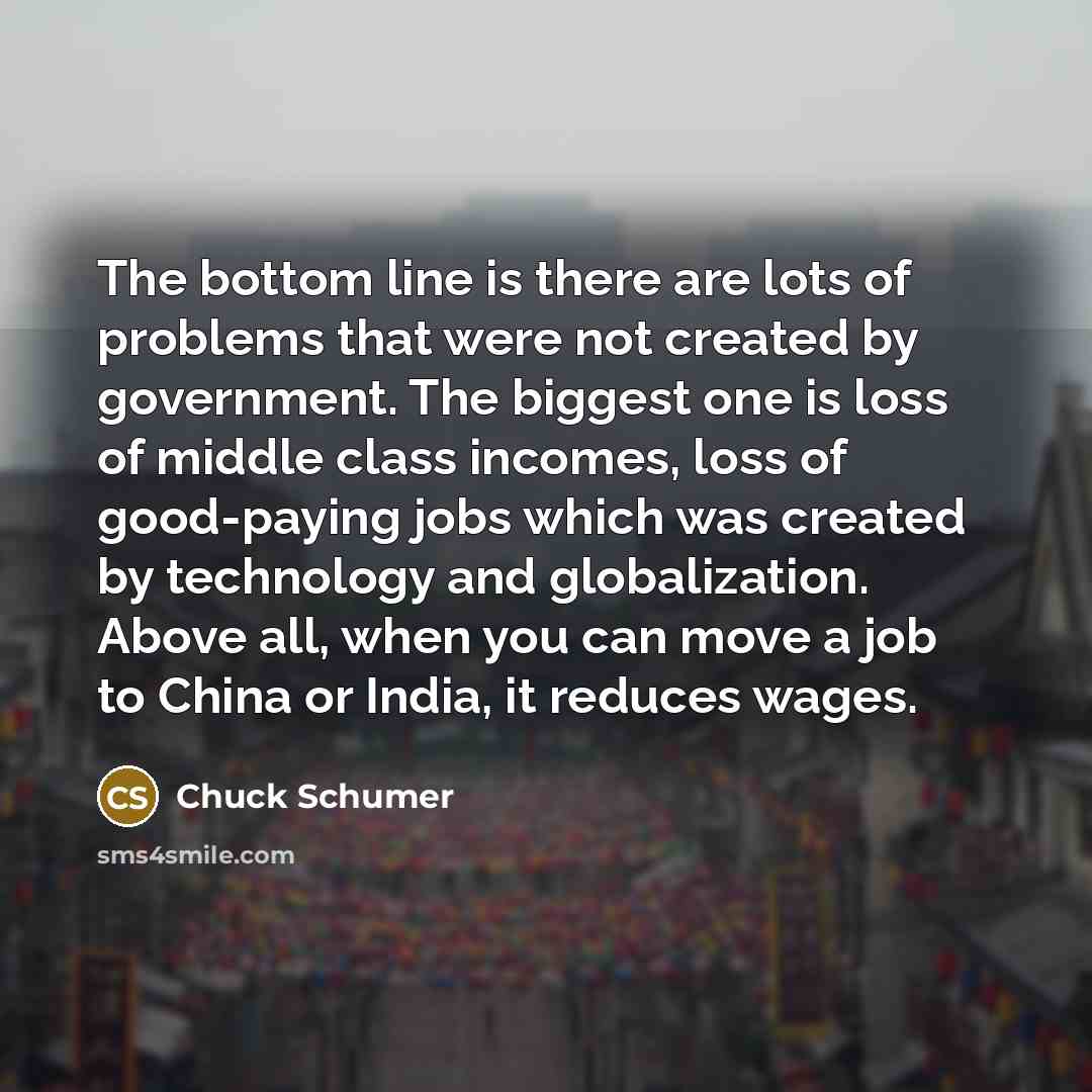 “The bottom line is there are lots of problems that…” quote by Chuck Schumer