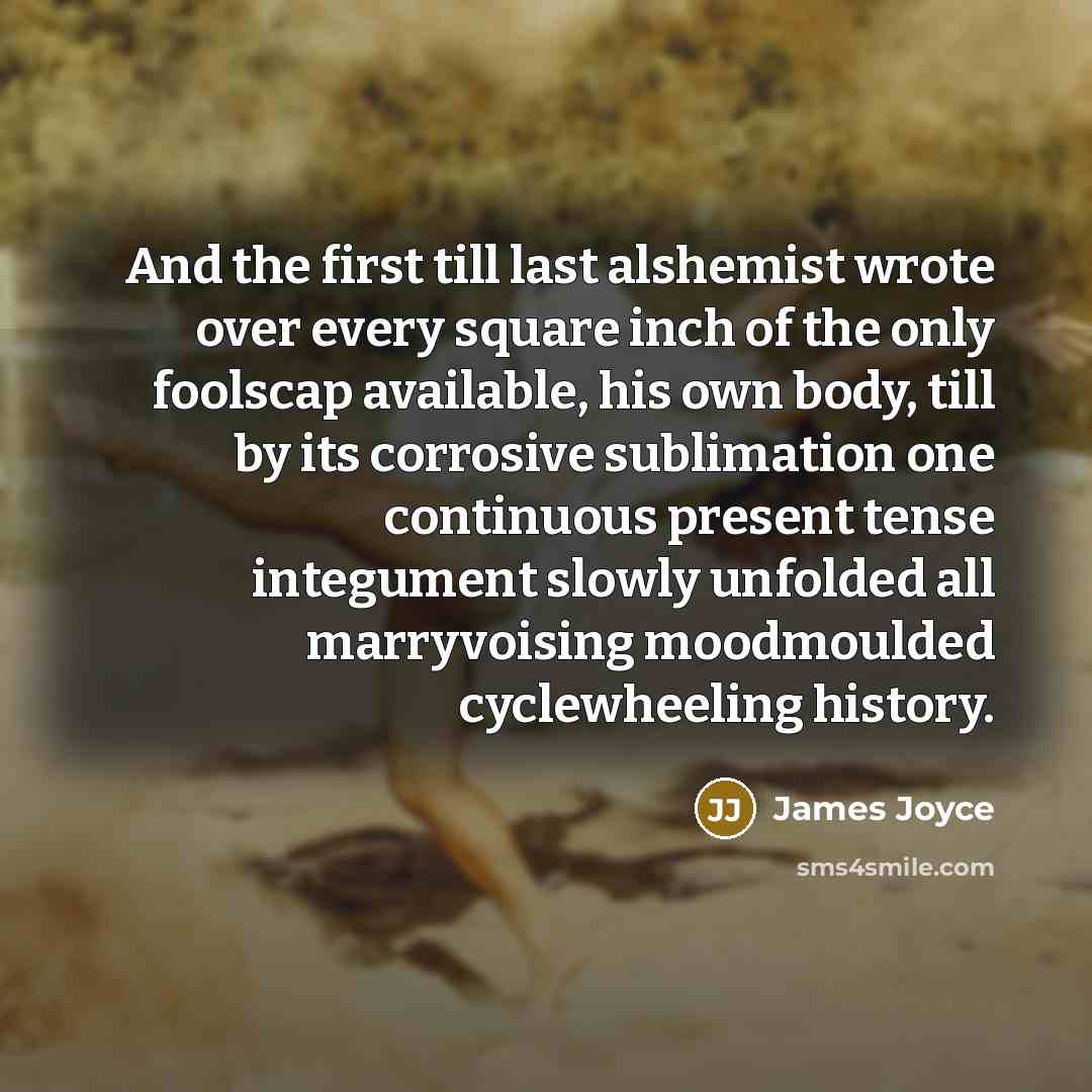 “And the first till last alshemist wrote over every square…” quote by James Joyce