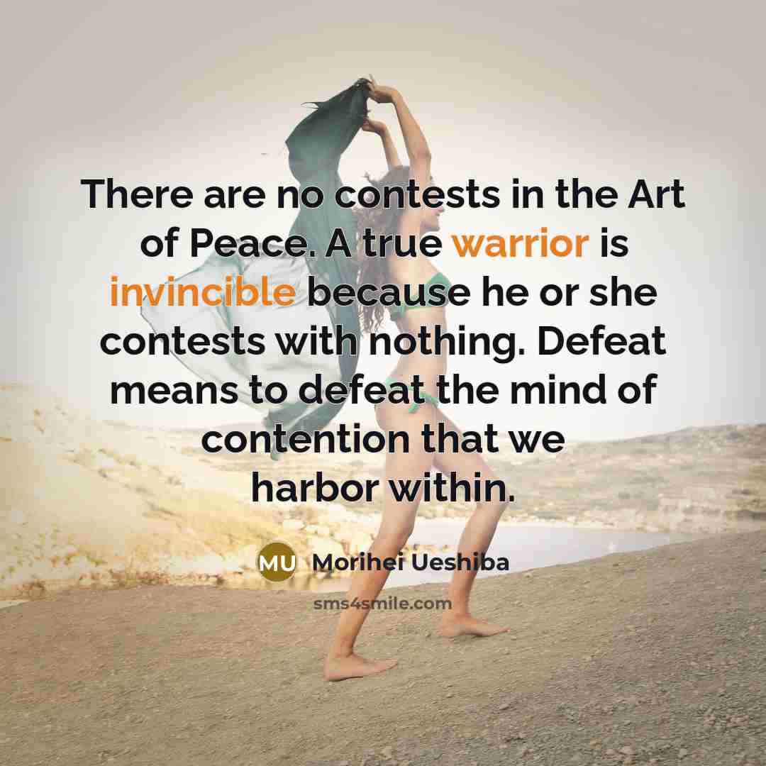 “There are no contests in the Art of Peace. A…” quote by Morihei Ueshiba