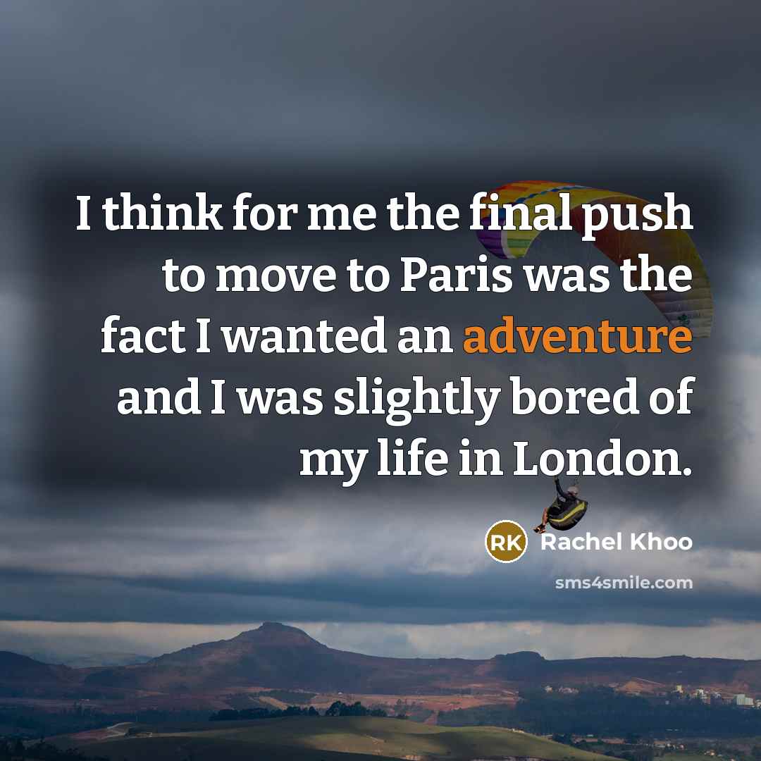 “I think for me the final push to move to…” quote by Rachel Khoo