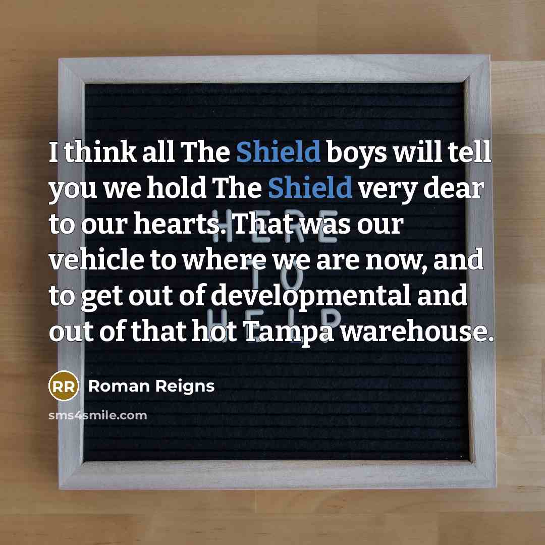 “I think all The Shield boys will tell you we…” quote by Roman Reigns