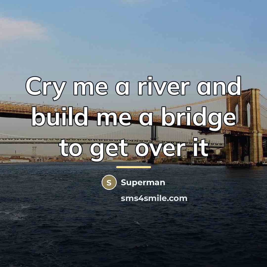 “Cry me a river and build me a bridge to…” quote by Superman
