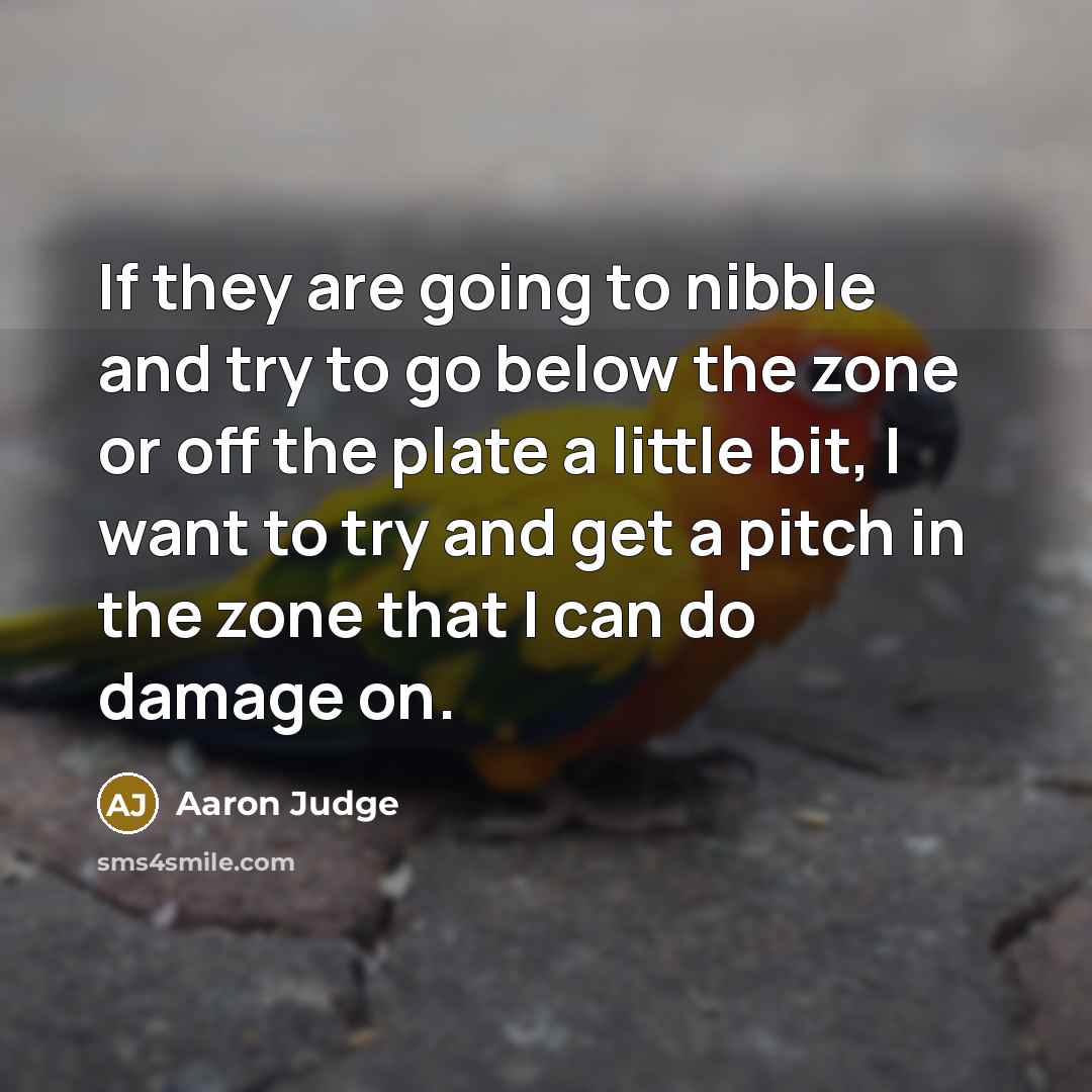 “If they are going to nibble and try to go…” quote by Aaron Judge