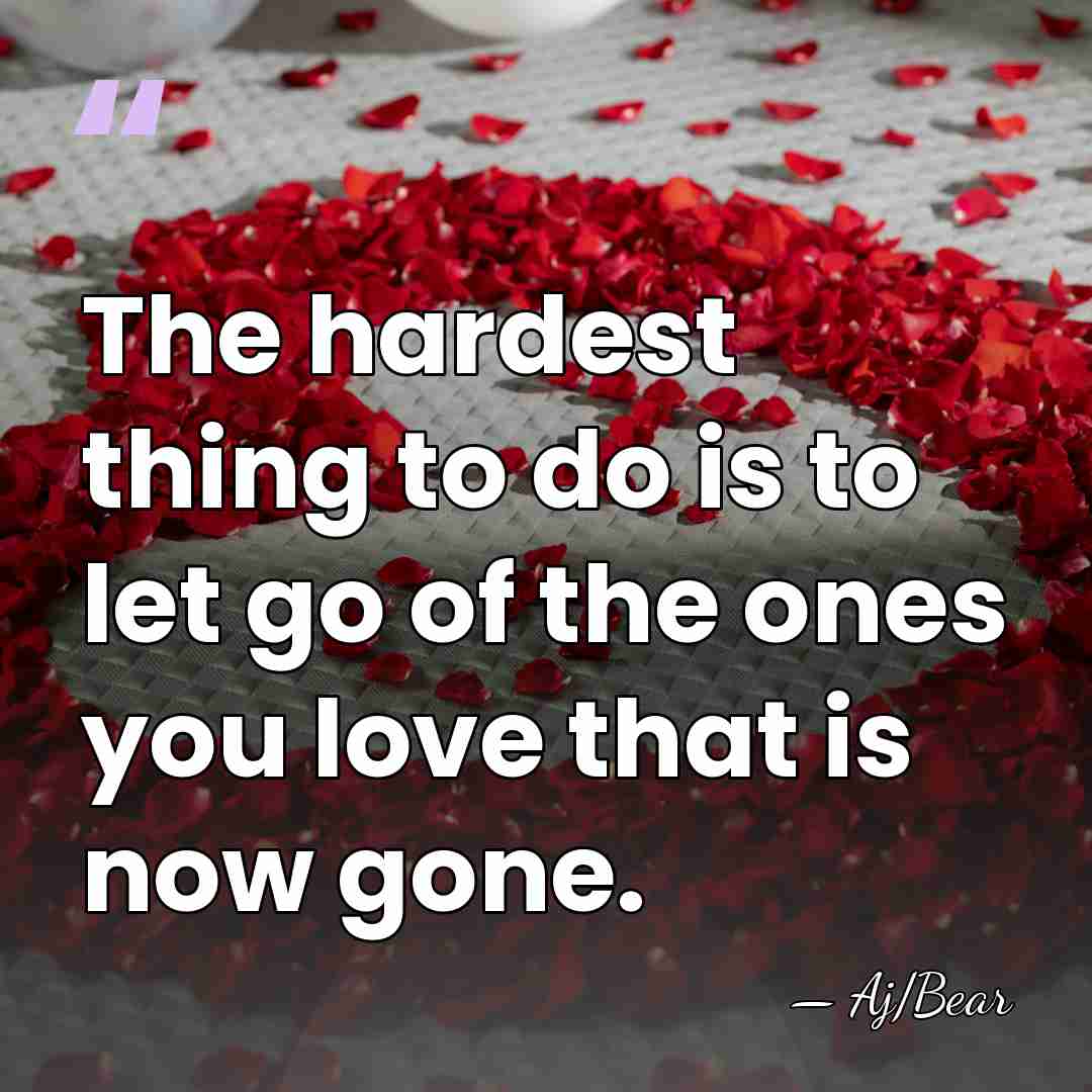 The hardest thing to do is to let go of the ones&hellip; - Aj/Bear