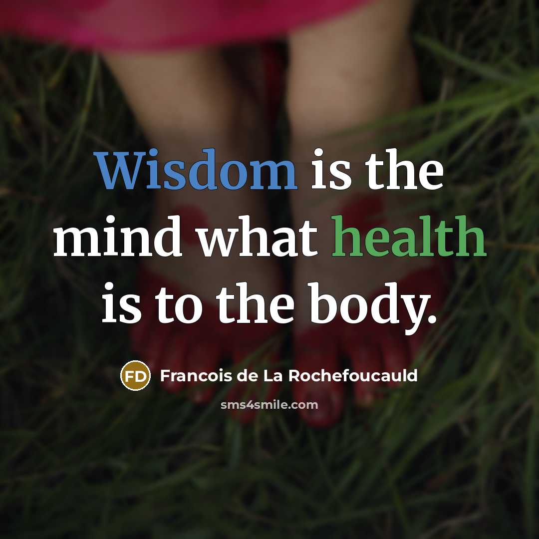 “Wisdom is the mind what health is to the body.…” quote by Francois de La Rochefoucauld