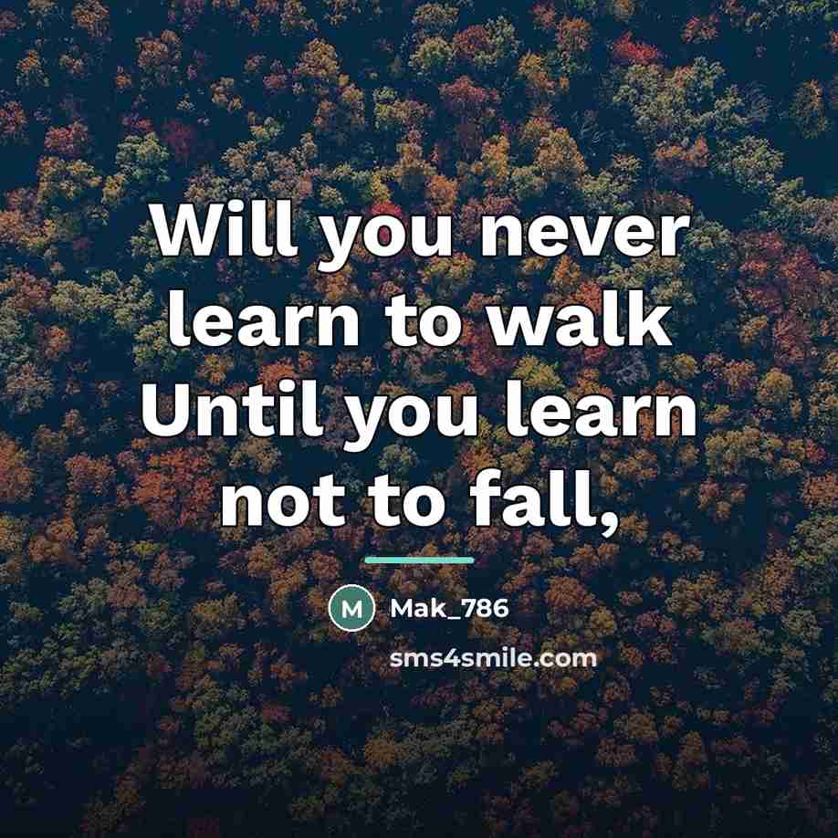 “Will you never learn to walk Until you learn not…” quote by Mak_786