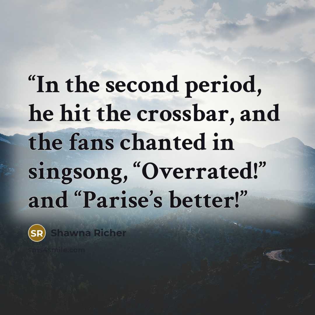“In the second period, he hit the crossbar, and the fans chanted in singsong, “Overrated!” and “Parise’s better!” quote by Shawna Richer