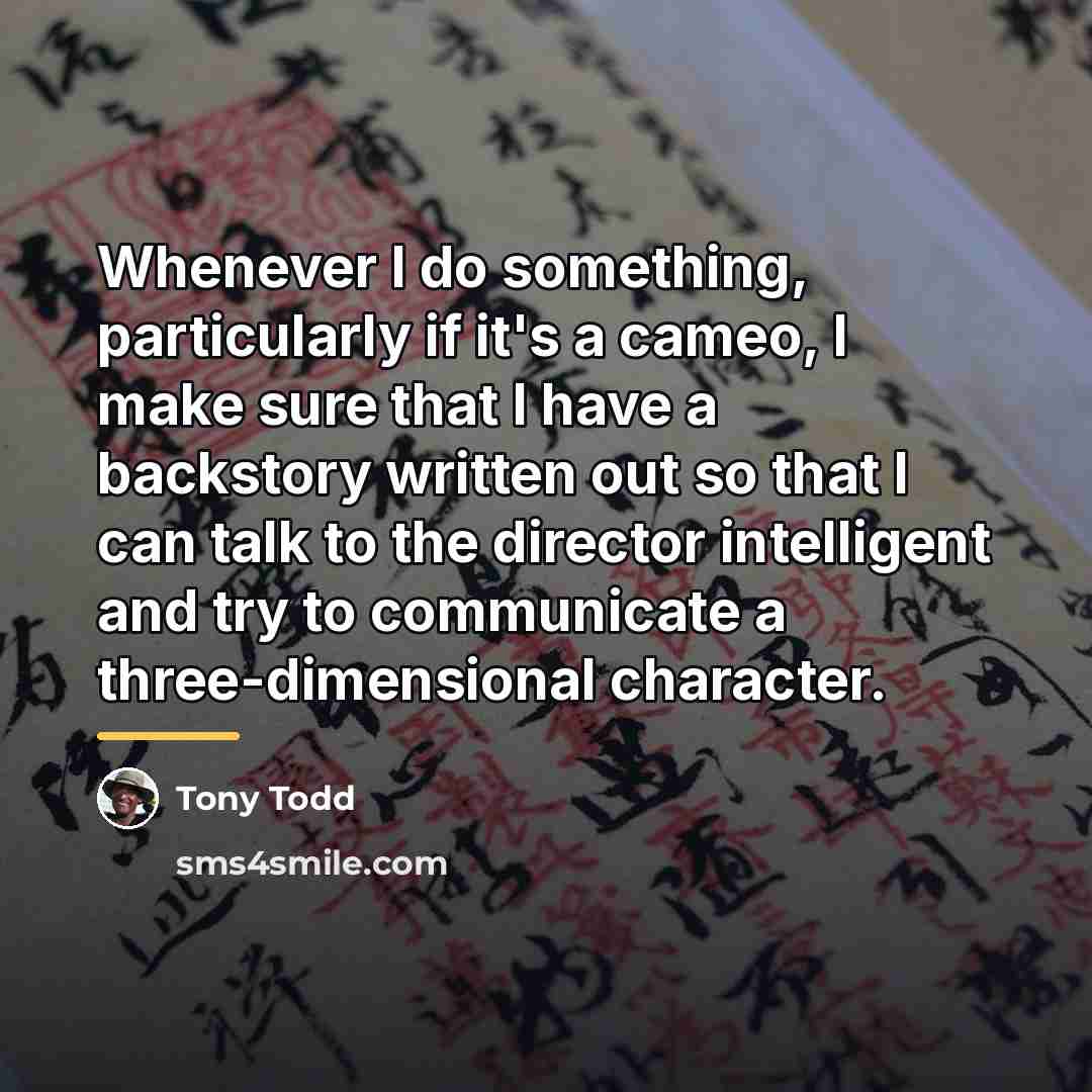 “Whenever I do something, particularly if it's a cameo, I…” quote by Tony Todd