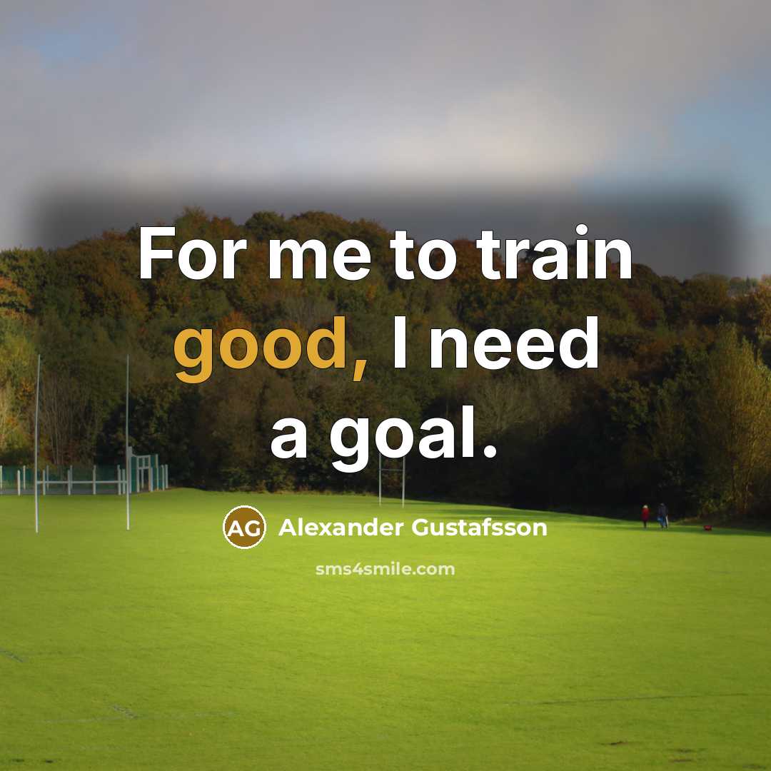 “For me to train good, I need a goal.…” quote by Alexander Gustafsson