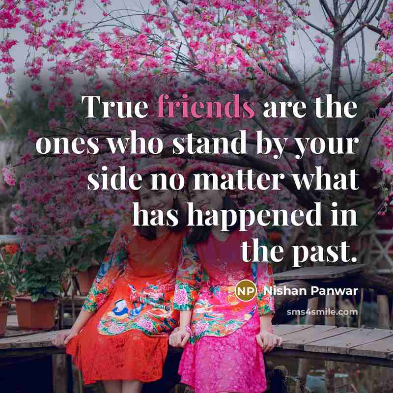 “True friends are the ones who stand by your side no matter what has happened in the past.” quote by Nishan Panwar