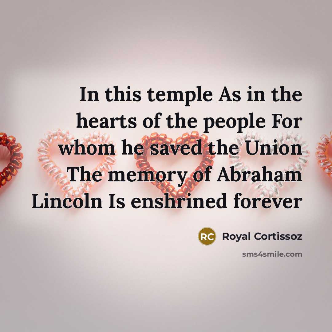 “In this temple As in the hearts of the people…” quote by Royal Cortissoz