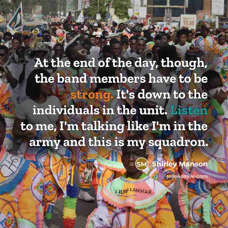 “At the end of the day, though, the band members…” quote by Shirley Manson