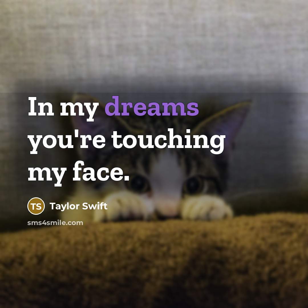 “In my dreams you're touching my face.…” quote by Taylor Swift