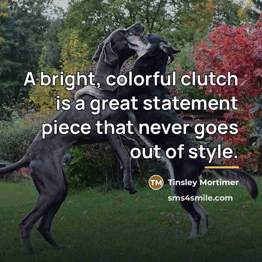“A bright, colorful clutch is a great statement piece that…” quote by Tinsley Mortimer