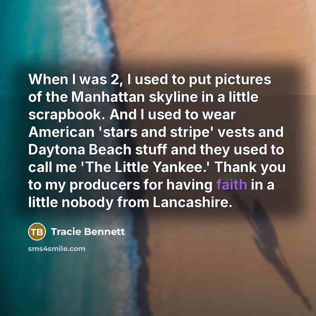 “When I was 2, I used to put pictures of…” quote by Tracie Bennett