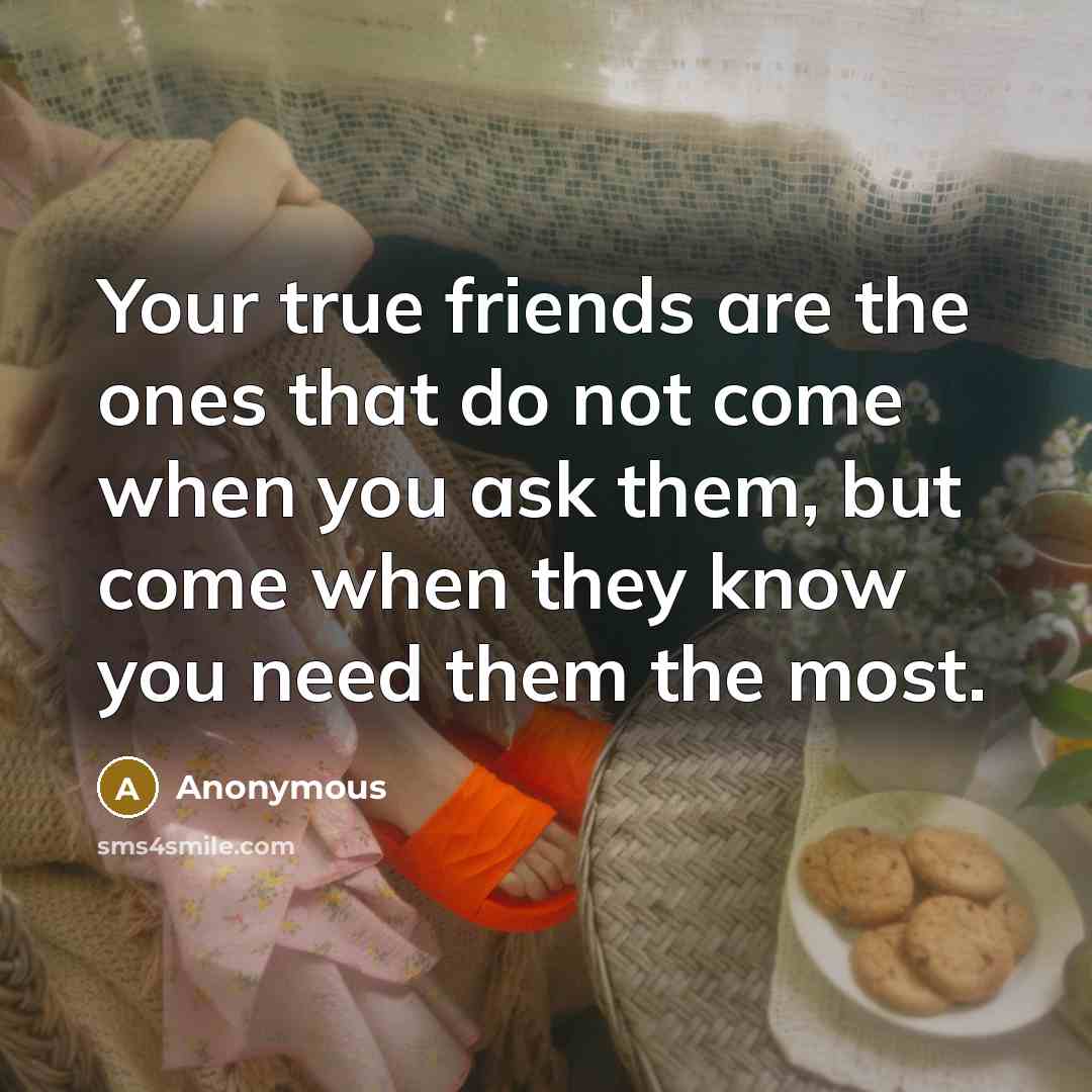 “Your true friends are the ones that do not come…” quote by Anonymous
