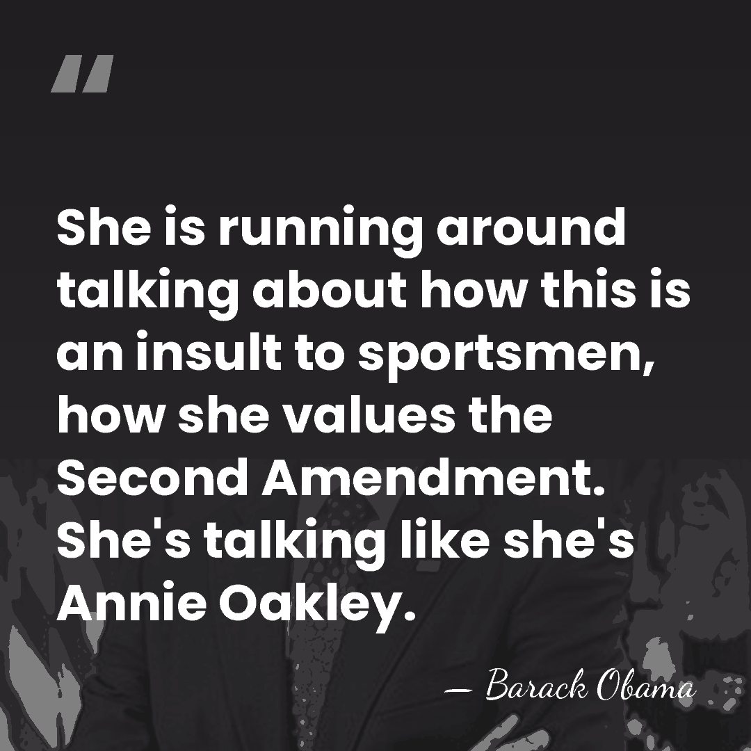 She is running around talking about how this is an insult to&hellip; - Barack Obama