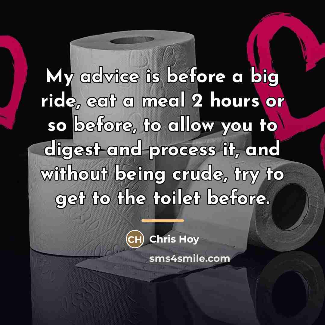 “My advice is before a big ride, eat a meal…” quote by Chris Hoy