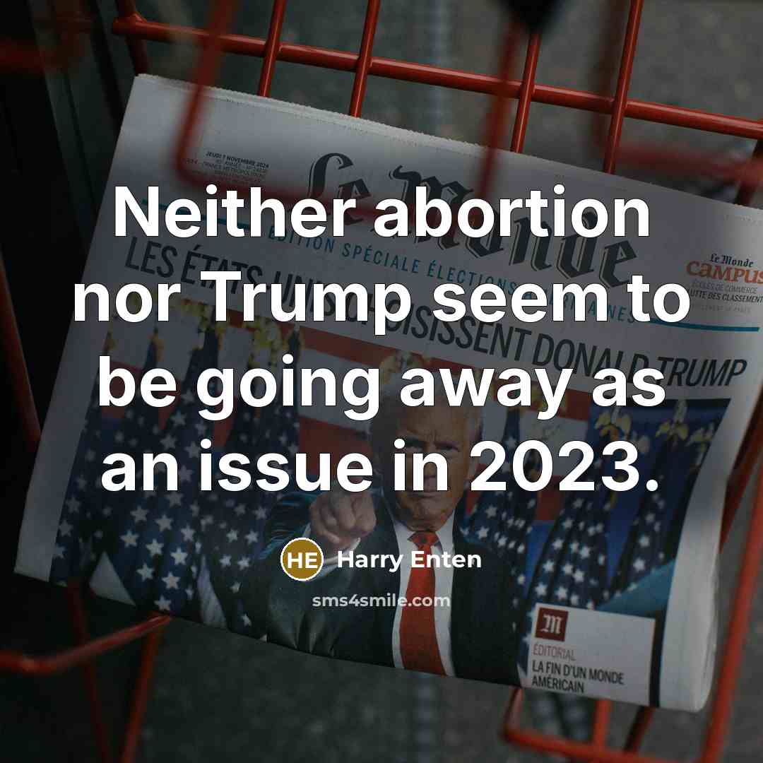 “Neither abortion nor Trump seem to be going away as…” quote by Harry Enten
