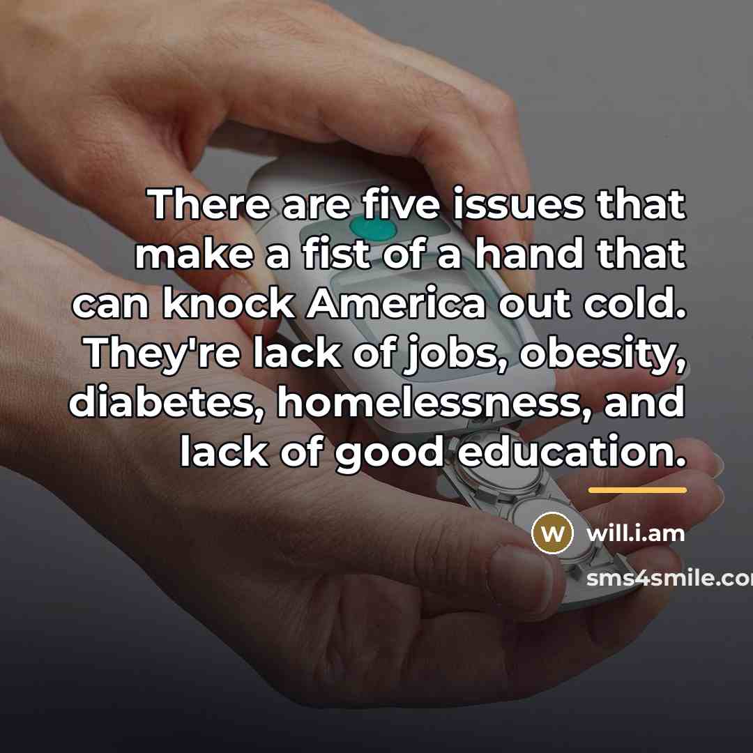 “There are five issues that make a fist of a…” quote by will.i.am