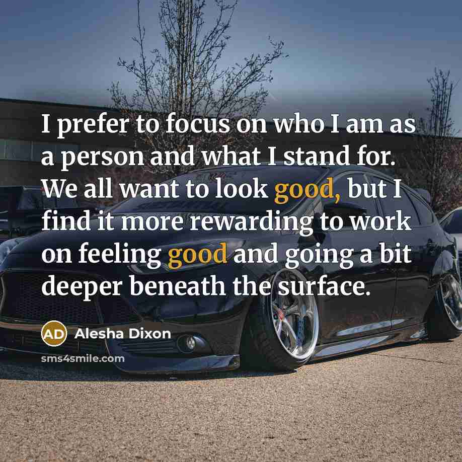 “I prefer to focus on who I am as a…” quote by Alesha Dixon