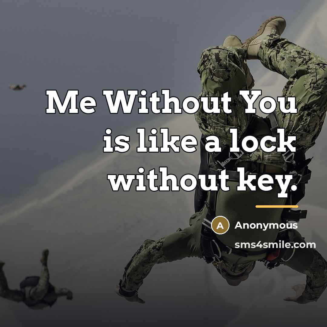 “Me Without You is like a lock without key.…” quote by Anonymous